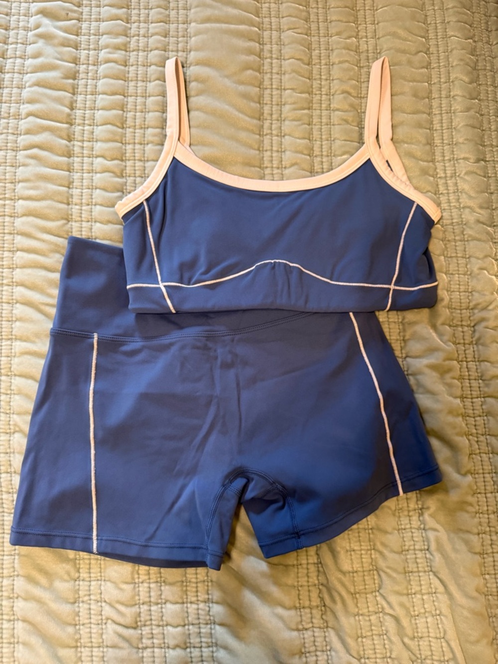 Blue and White Workout Set